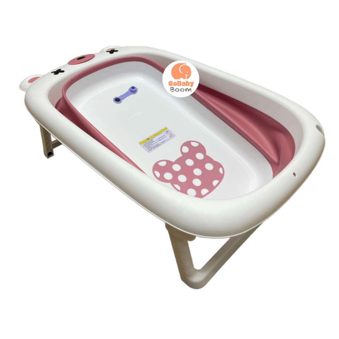 Tina Plegable Portatil Oso Rosa