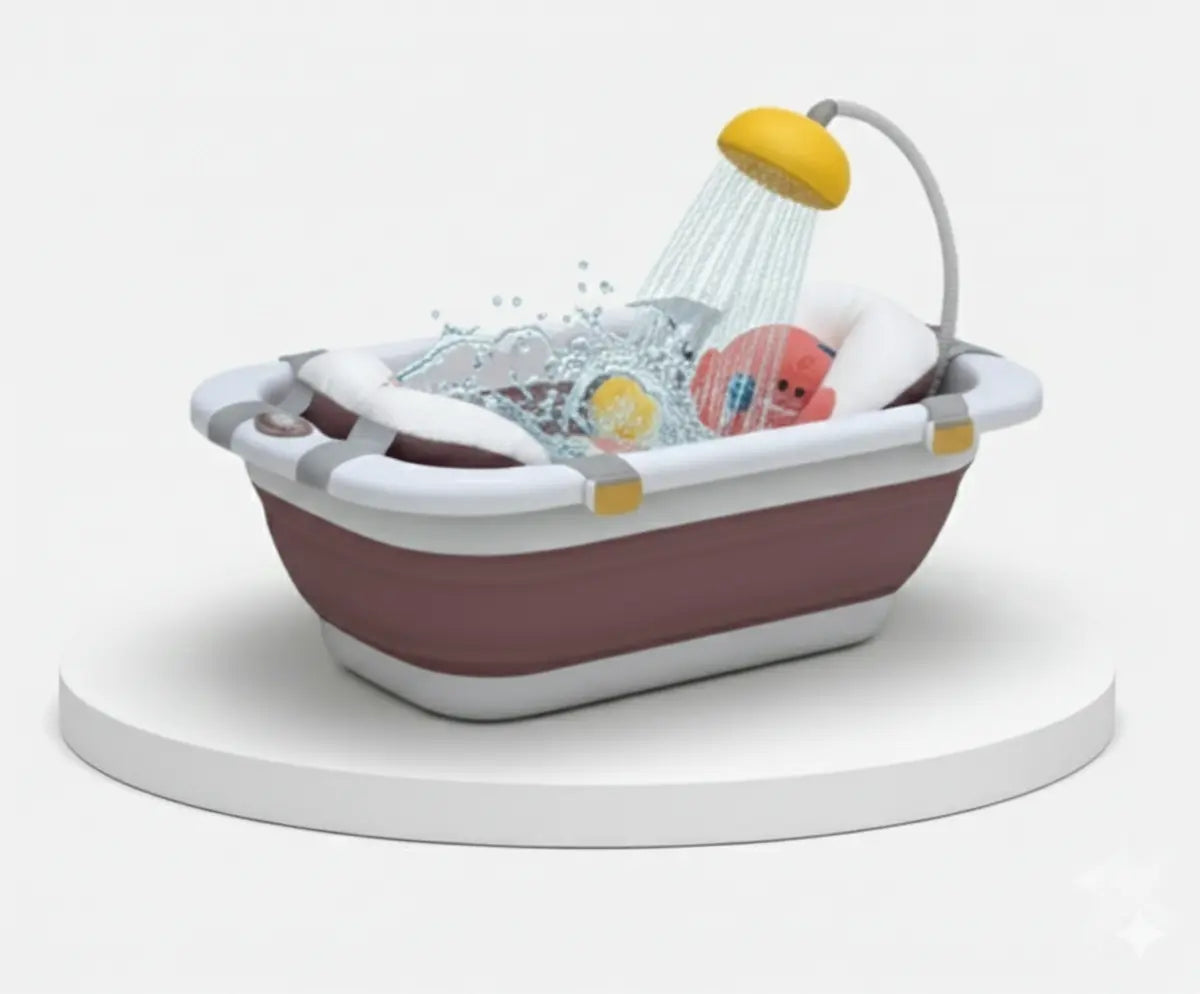 Tina para bebe Plegable Portatil + Cojin + Ducha Regadera