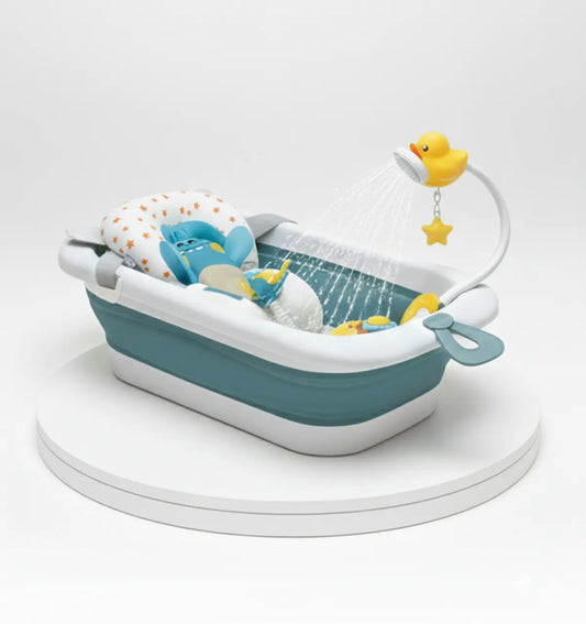 Tina para bebe Plegable Portatil + Cojin + Ducha Regadera