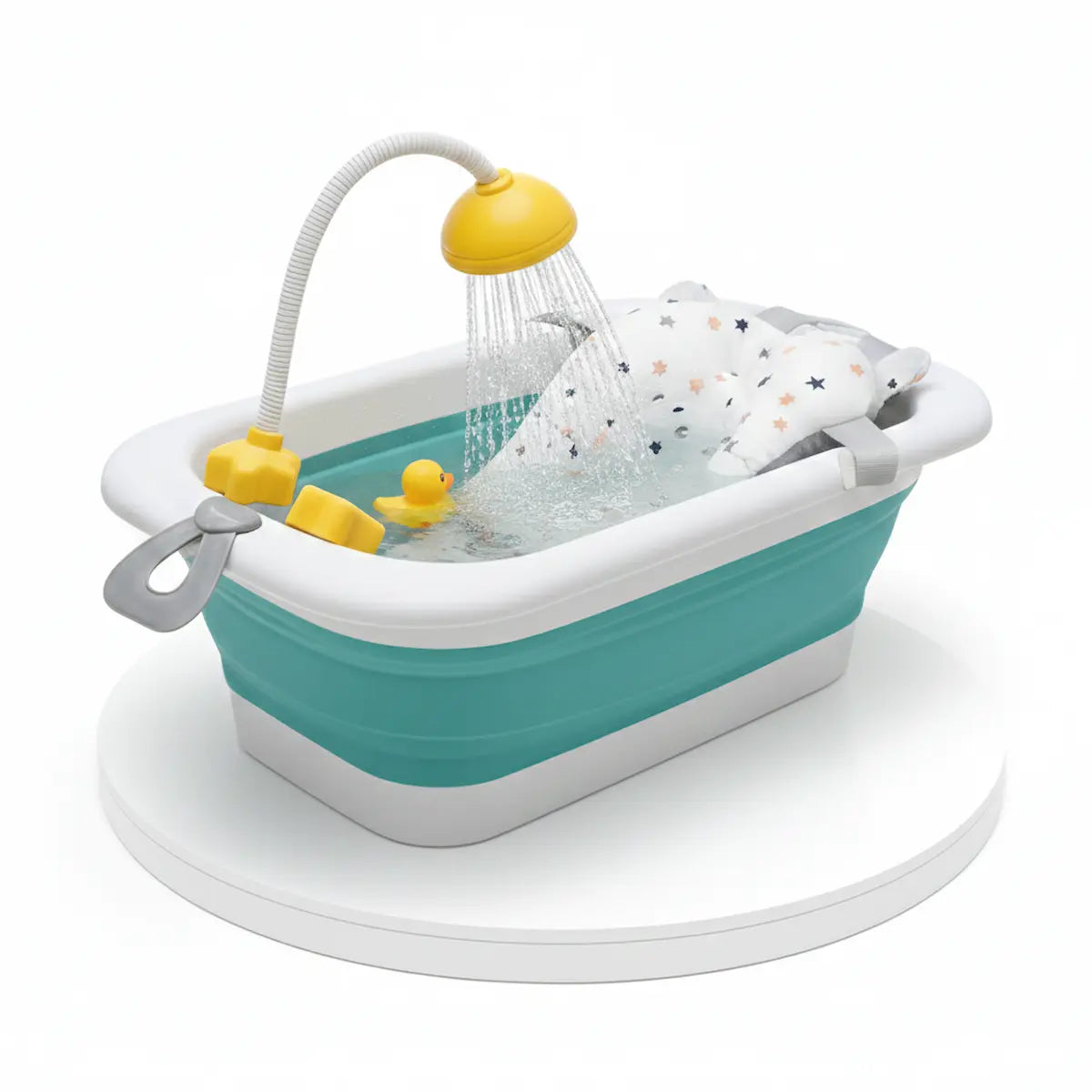 Tina para bebe Plegable Portatil + Cojin + Ducha Regadera